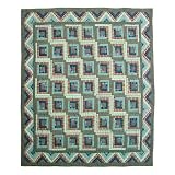 Green Log Cabin Quilt Queen 85X 95