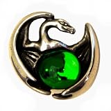 Protector Dragon Pin with Green Swarovski Crystal