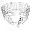 24H" x 24" 8 Panel GoGo Black Epoxy Exercise Pen w/ Door