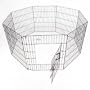 24H" x 24" 8 Panel GoGo Silver Zinc Exercise Pen w/ Door