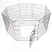 36"H x 24" 8 Panel GoGo Black Epoxy Exercise Pen w/ Door