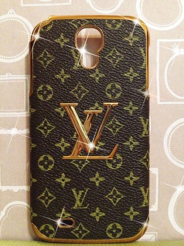 Yame Hot Selling Luxury Leather Back Hard Case Cover for Samsung Galaxy S4 I9500 with Gold Logo (No.1)