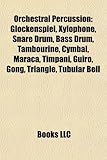 Orchestral Percussion: Glockenspiel, Xylophone, Snare Drum, Bass Drum, Tambourine, Cymbal, Maraca, Timpani, Guiro, Gong, Triangle, Tubular Be-
