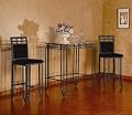 3 Pc Matrix Sandy Black Metal Bar Set , Table & 2 Stools