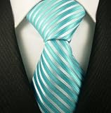 Neckties By Scott Allan, 100% Woven Turquoise & Silver Tie Neckties By Scott Allan, 100% Woven Turquoise & Silver Tie