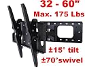 Antra Mounts ATM-E15B 32"-60" LCD TV Wall Mount Bracket with Full Motion Swing Out Tilt & Swivel Articulating Arm for Flat Screen Flat Panel LED TV and Monitor Display