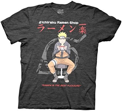 Ripple JunctionNaruto Shippuden Men's Short Sleeve T-Shirt Ichiraku Ramen Shop Anime Crew Neck Officially Licensed