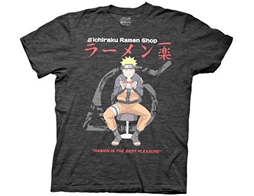 Ripple JunctionNaruto Shippuden Men's Short Sleeve T-Shirt Ichiraku Ramen Shop Anime Crew Neck Officially Licensed