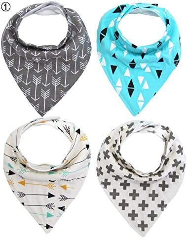 baby bibs infant Bandana Drool Bibs, baby Boys baby girl 4 Pack, Soft Cotton w/ Snaps, Cute Baby Gift