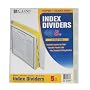 C-Line Clear Tab Paper Index Dividers, 5-Pack, Fits Standard 3-Ring Binder, 05357