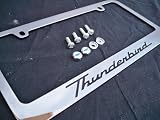 Ford Thunderbird T-Bird Chrome Metal License Plate Frame with Screw Caps