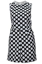 Checkered Print Polka Dot Print Short Sleeveless Elasticized   Waistline Elastane/Polyester Party Dress/Mini Dress 