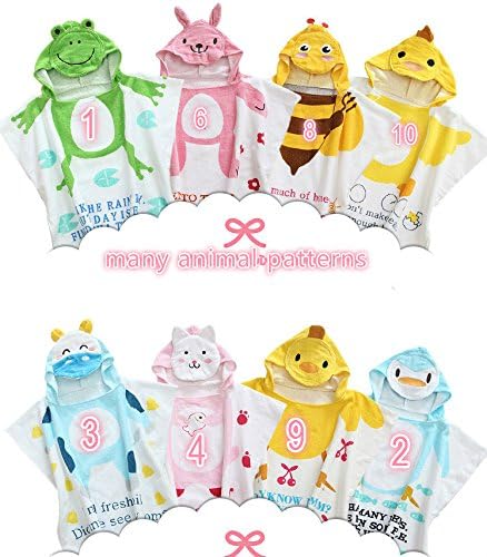 New 100% Cotton Environmental Cute Lovely Soft Hooded Baby Towels with Hood for Girls Boys Beach Swimming Pool Home Hotspring Use Many Animal Patterns Bathrobe Ht01 (6)
