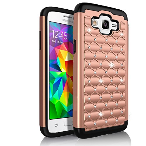 Galaxy J1 Case, Starshop Slim Dual Layer Armor Phone Case Cover With Spot Diamond With Premium Screen Protector (Rose Gold) Galaxy J1 Case, Starshop Slim Dual Layer Armor Phone Case Cover With Spot Diamond With Premium Screen Protector (Rose Gold)
