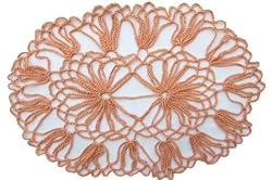 Crocheted By Hand Featherweight Doily - Vintage Inspired in Simply Peach Yarn (One-of-a-kind)