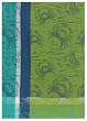 100% Cotton Jacquard Crabs Green and Blue Dishtowel 18" X 28" Set / 6