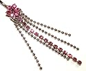 Pierced & Modified  Body Jewellery Navel Bars  Flower & Diamante Strands Belly Bar  Pink