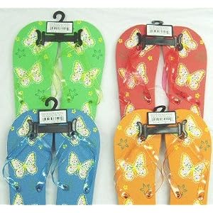 Eros Hosiery 6049B-bfly Bamboo Flip Flops with Butterflies- case of 72 by Eros Hosiery