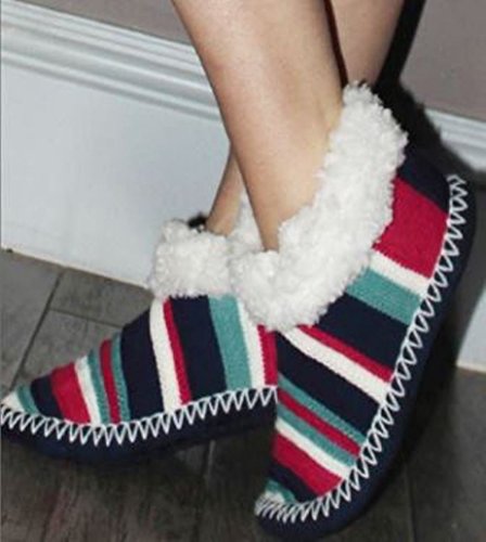 Minx NY Women's Fuzzy Stripe Bootie, Fuchsia Large