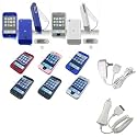 Apple iPhone Premium Snap-On Crystal Case with Removable Belt Clip and Flip-Up Touch Screen Shield - Bundled with 12v Rapid Premium Car Charger and Home Travel Wall AC Adapter Charger - 22 Color Choices (Compatible with 1st Generation ONLY)