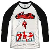 メンズ Japan Retro Manga AKIRA ファッション ラグラン 長袖 コットン Tシャツ (S M L XL XXL) (Large)