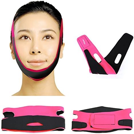 IBobo Fashion Pink Ultra-thin Chin Cheek Slim Lift Up Anti Wrinkle Facial Mask Strap Band V Face Line Belt