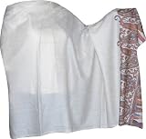 Antique Paisley Shawl Plane White with Border Design (psley286)