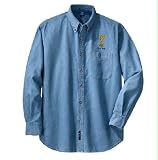 Personalized custom embroidered bowling 600 series design on denim shirt