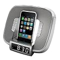 Jensen Docking Clock Radio with Wake to Gradual Daylight for iPod - Silver (JiMS-182)