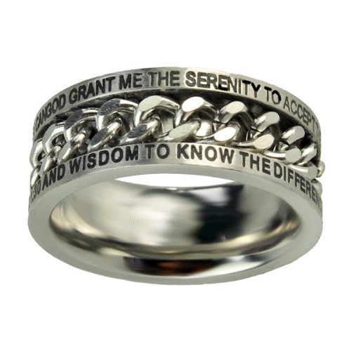 How to get Men’s Serenity Prayer Chain Spinner Christian Purity Ring Reviews