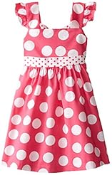 Girls Cotton Open-Back Dots Print  Dress