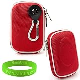 Canon PowerShot Point & Shoot Camera Accessories from VanGoddy Offers our Slim & Stylish Protective Case Cover Silicone Skin in Fire Red Nylon **Fits Canon PowerShot A2200 A3300 ELPH 100HS 300HS 310HS 500HS 510HS SD4000IS SD4500IS Model Cameras** + VanGoddy LIVE * LAUGH * LOVE Wristband