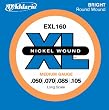 D'Addario EXL160 Nickel Wound Bass Guitar Strings, Medium, 50-105, Long Scale