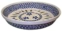 Teresa Beach Polish Pottery 9 inch Pie Pan, Simple Peacock pattern