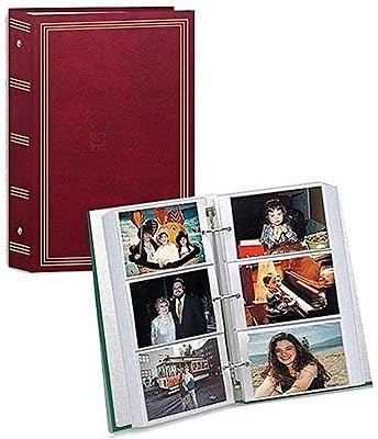 3-Ring Pocket Photo Album BURGUNDY Slip-In 500 Plus Photos Classic Size 4"x 6"