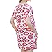 Bibigirl Women's Plus Size Loose Shift Dress Loose Floral Chiffon Tee Tops