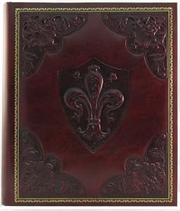 Medici Italian Leather Photo Album / Wedding Album / Scrapbook, Embossed Art, 9.5x12"