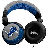 iHip NFH22DEL NFL Detroit Lions DJ Style Headphones, Silver/Black/Blue