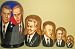 Medvedev Putin Yeltsin Gorbachev Brezhnev Khrushchev Russian USSR KGB Political leaders Nesting doll 5 Pc / 6-7 in #m1v21