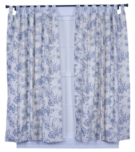 Ellis Curtain Andrea Thermal Insulated 80-by-63-Inch Tab Top Panel Pair Curtains, Wedgewood