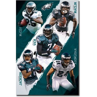 (22x34) Philadelphia Eagles Collage McCoy Maclin Vick Jackson Asomugha Sports Poster Print