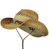 IMAGE OF String Band Raffia Cowboy Straw Hat - Cow Natural W35S18E