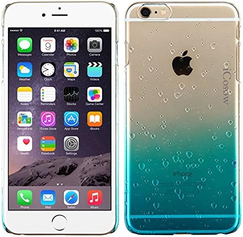 case for iphone 6 6s plus, iCosow™ 5.5" iPhone 6plus Protective Cases - Clear 3D Waterdrop Raindrop Back Cover Cases for Apple iPhone 6plus 5.5"-Blue