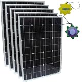 HQRP 250W (5 x 50 Watt) Monocrystalline Solar Panel 12V DC in Anodized Aluminum Frame for RV Marine Yacht Boat Car Trailer Caravan Bus 10 Years Limited Power Warranty