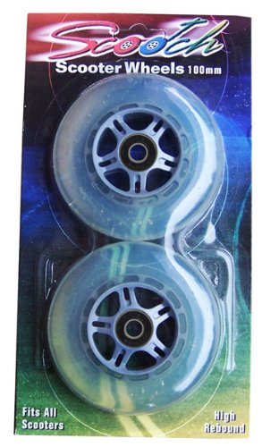 2 100mm CLEAR Replacement WHEELS for RAZOR SCOOTER