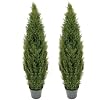 TWO Pre-potted 5' Artificial Cedar Topiary Outdoor Indoor Tree