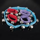 Colored Velcro Jingle Bell Set--2 Wrist + 2 Waist + 1 Ankle Bell