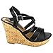 Beston EA80 Women's Platform Criss Cross Strappy Buckle Wedge Dress Sandals
