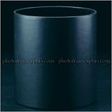 Waste Basket, Black Leather