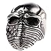 Fashion Plaza Mens's 316L Stainless Steel Devil Mummy Head Ring, Silver and Black Sz 7-15